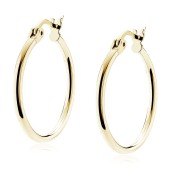 Cercei rotunzi argint placati cu aur galben Ø25 mm x 2 mm Classic Hoops DiAmanti KHR225G-DIA